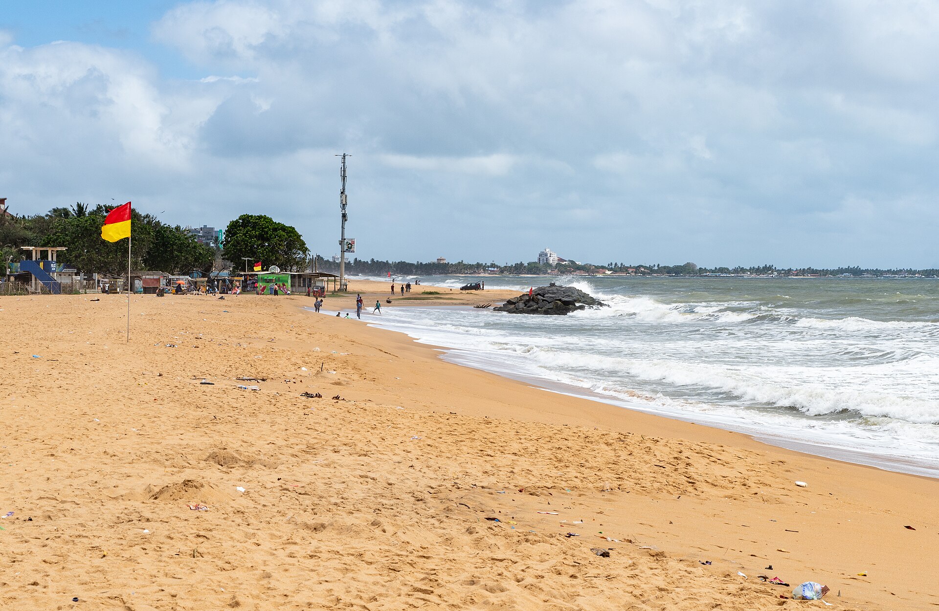 Negombo beach looking along the Sri Lankan coast